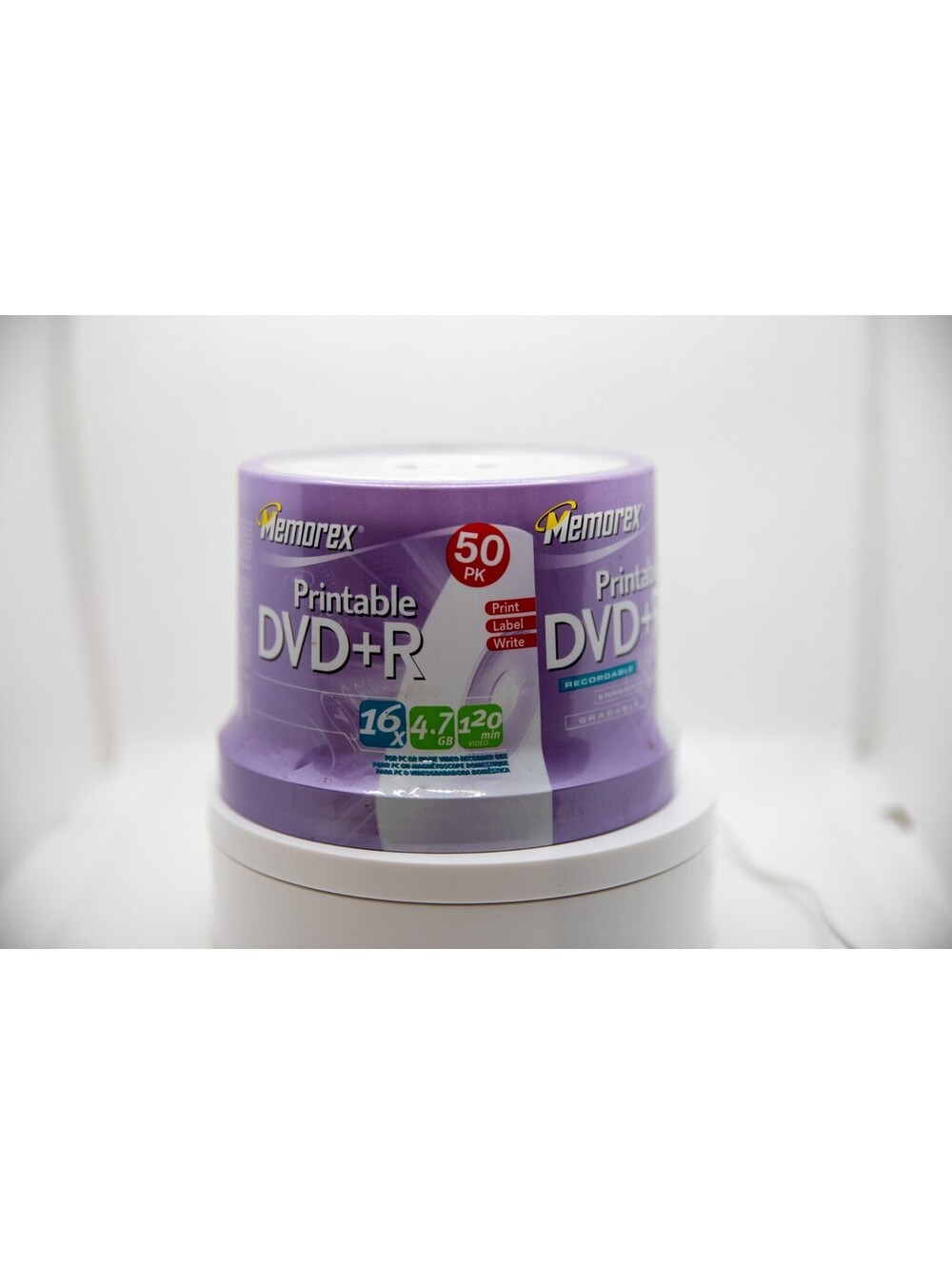 Memorex Printable DVD-R 50 Pack 16x 4.7GB 120 Minutes Spindle New and Sealed
